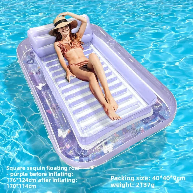 🌊 Inflatable Pool Float Lounger – Extra-Thick Tanning Mat