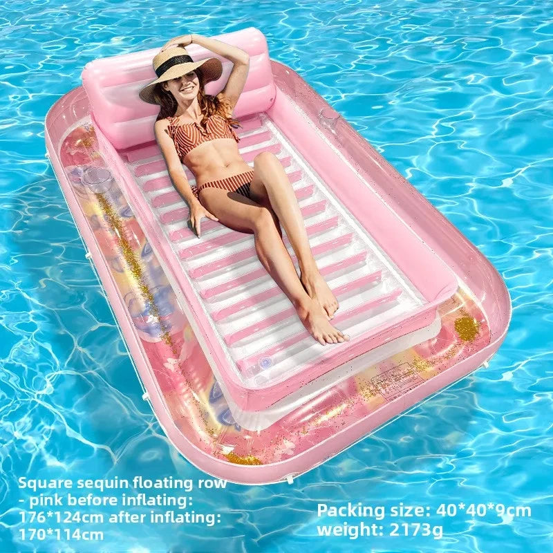 🌊 Inflatable Pool Float Lounger – Extra-Thick Tanning Mat